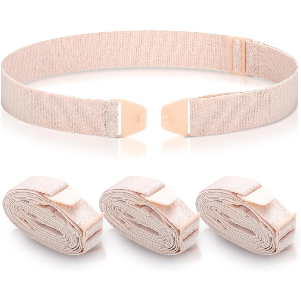 Threlaco adjustable ostomy belt front view showing the skin-friendly material and secure hooks.