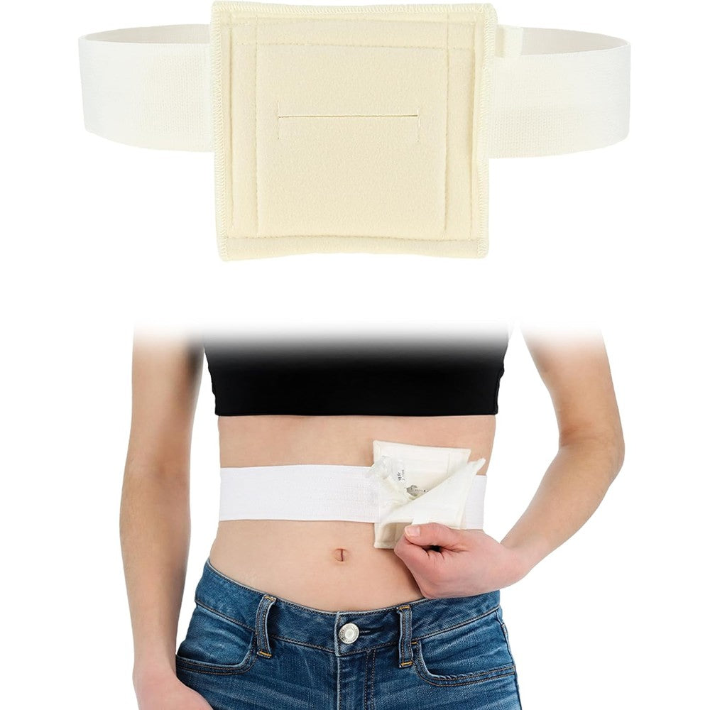 Core Products NelMed G-Tube Holder front view showing adjustable plush elastic belt waistband.
