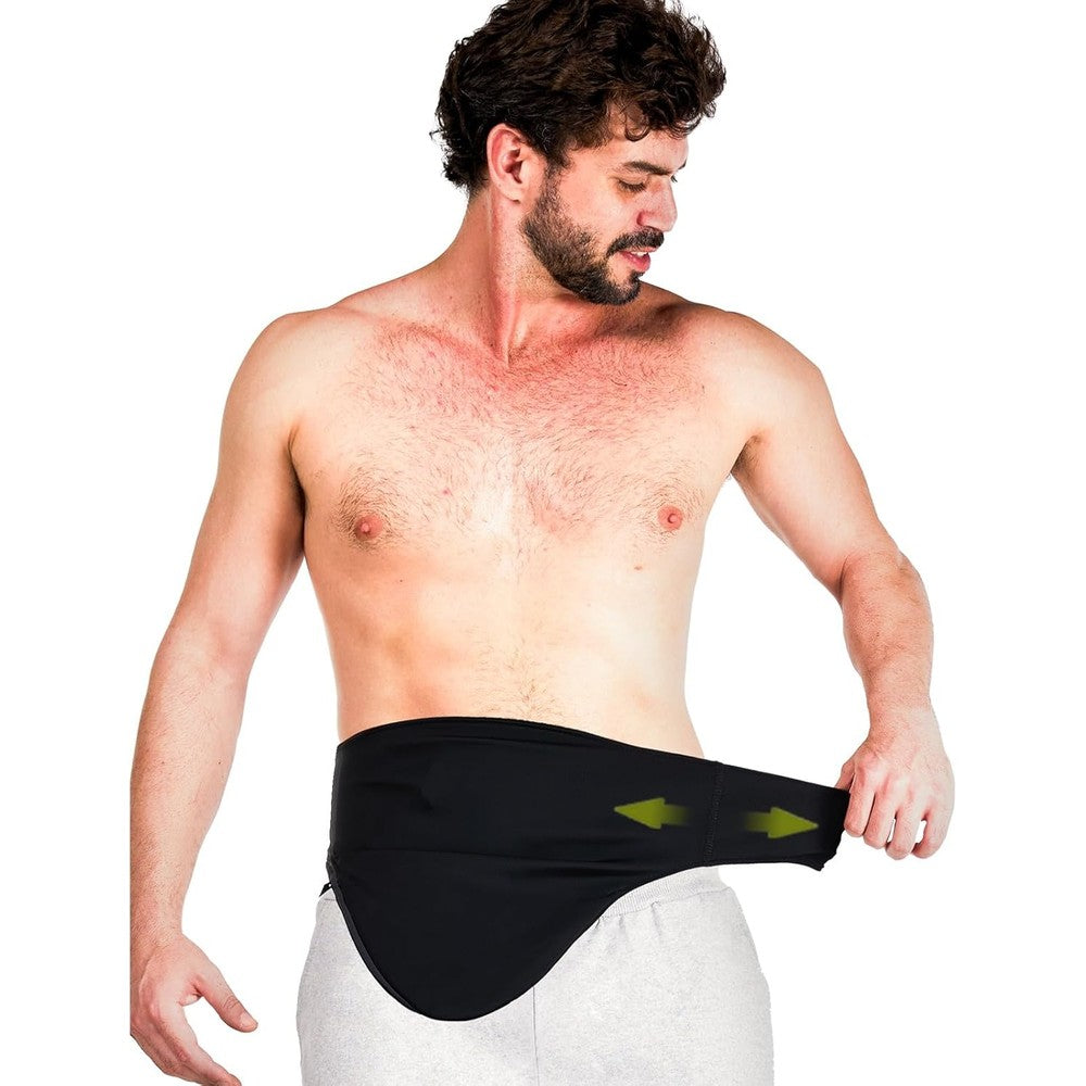 UFootIt ostomy bag cover and support belt front view