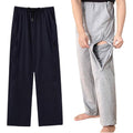 KUMUROETA Catheter Leg Bag Pants front view adaptive medical clothing.