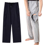 KUMUROETA Catheter Leg Bag Pants front view adaptive medical clothing.