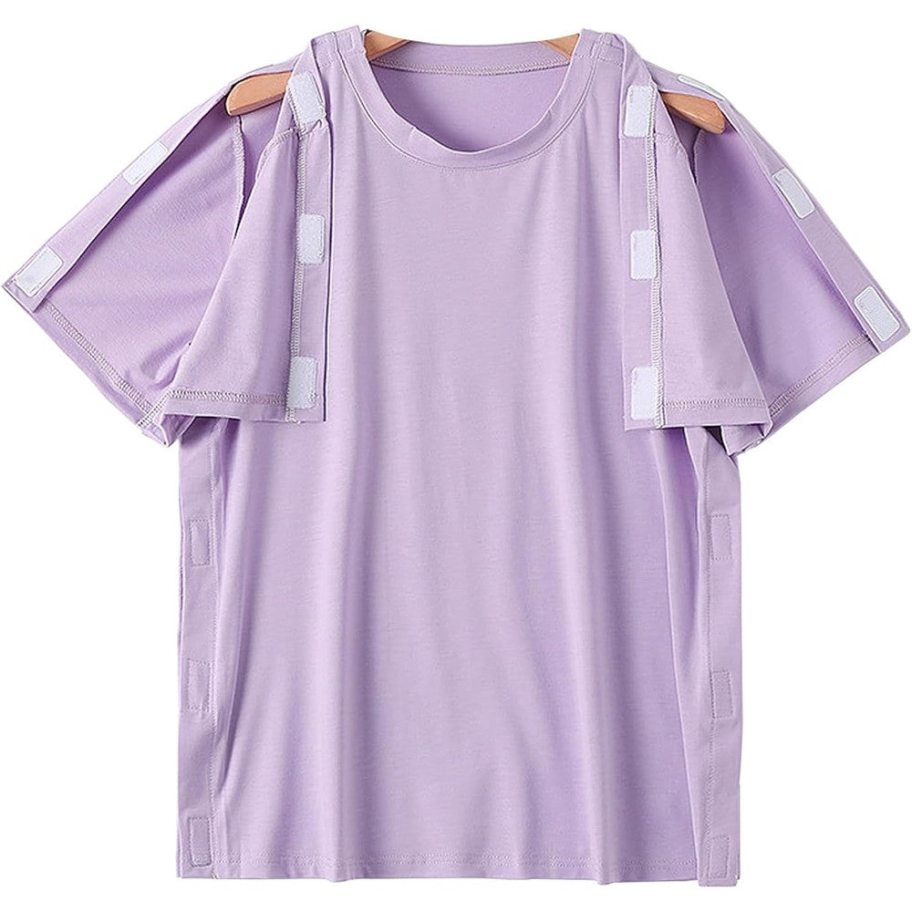 TXULYDD Post Shoulder Surgery Shirt for Women front view in purple