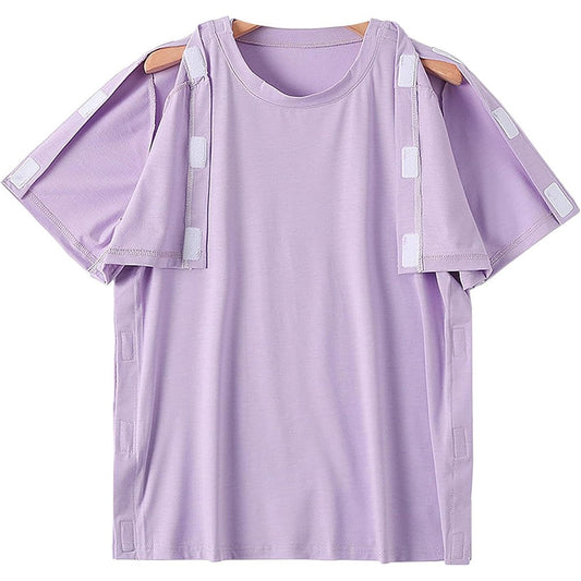 TXULYDD Post Shoulder Surgery Shirt for Women front view in purple