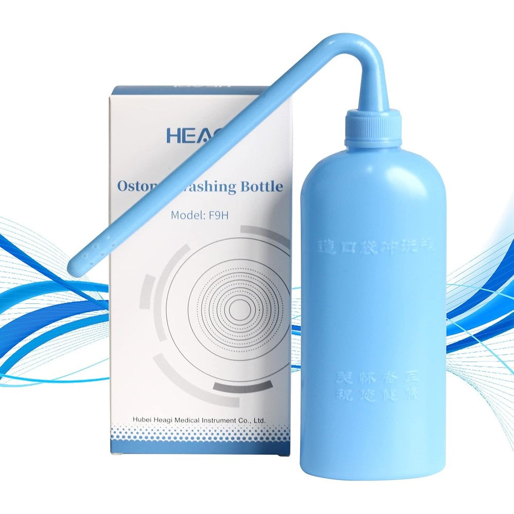 CLCMS Colostomy Bag Cleaning Tool front view medical grade washing bottle.