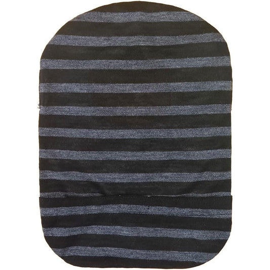 Kaiteky Stretchy Deodorizing Ostomy Bag Cover front view in dark gray stripes.
