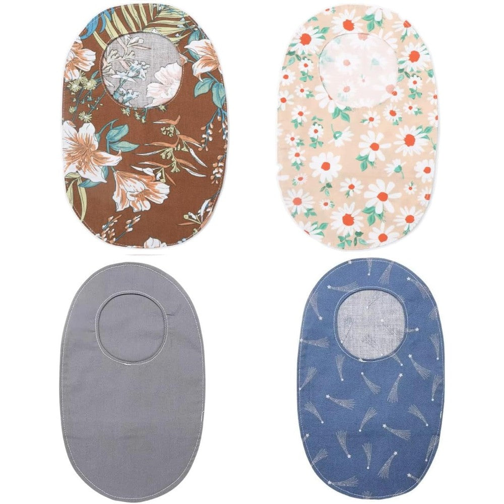 Sandhill Tools Reusable Ostomy Bag Cover front view showing colorful fabric design.