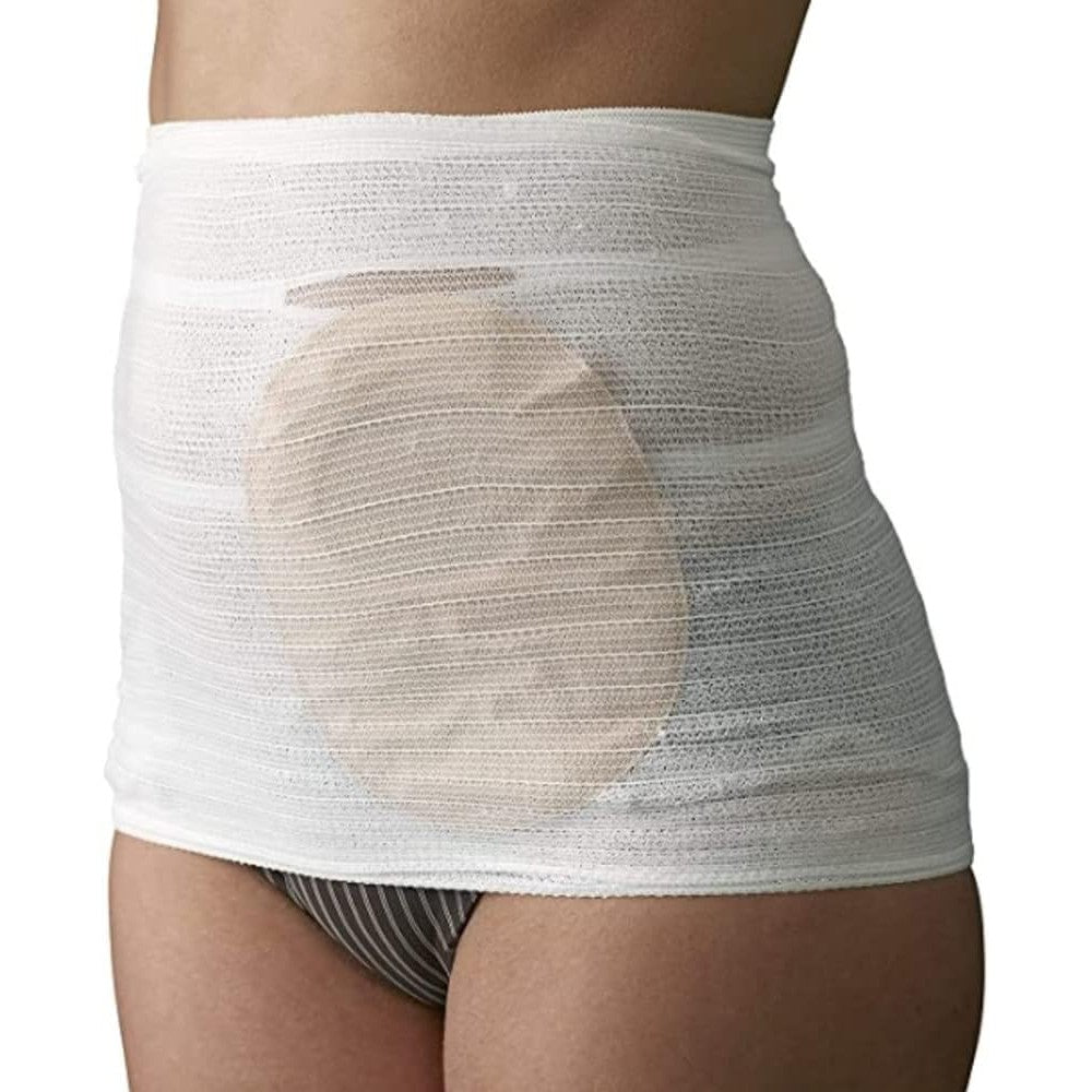 Corsinel StomaSafe Classic front view white ostomy support garment