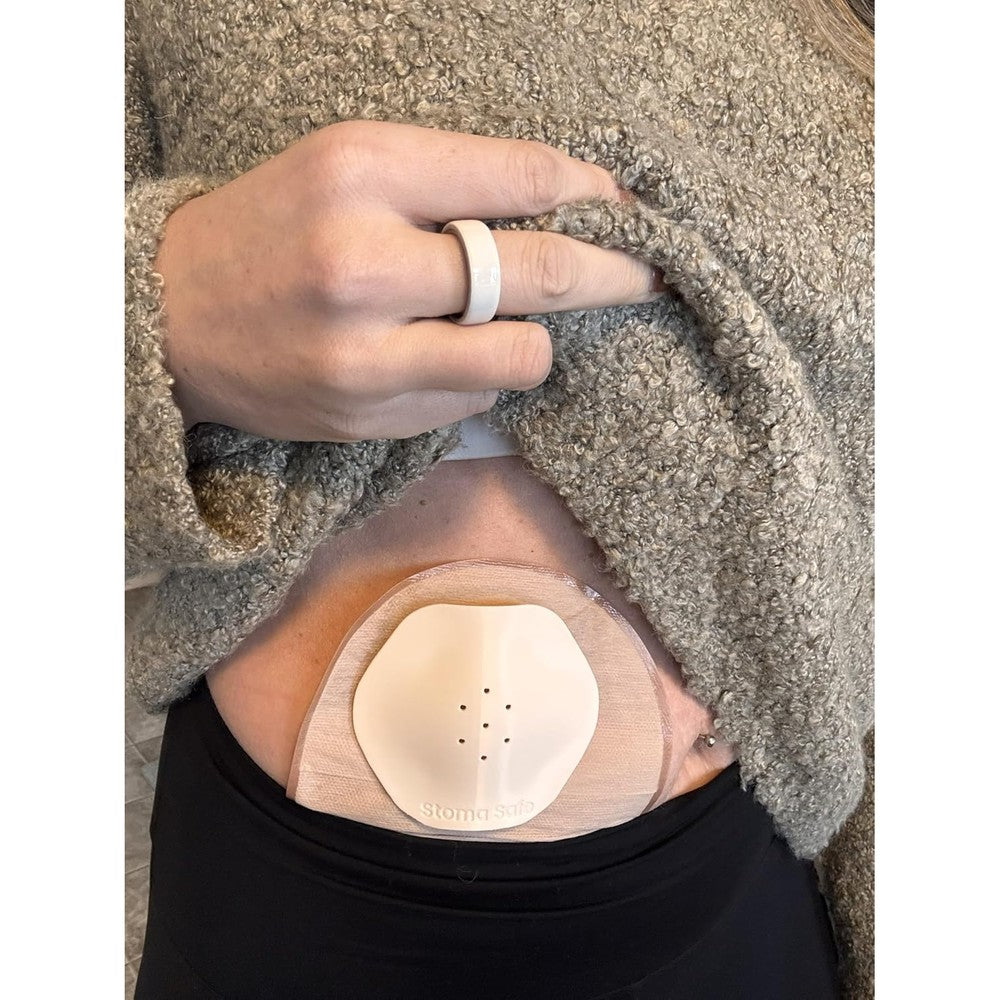 Stoma Safe Protector front view black ostomy shield