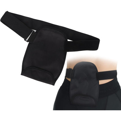 DANLIKT Ostomy Bag Cover front view showing waterproof black fabric