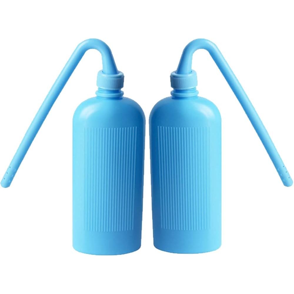 YEYSXSY Colostomy Bag Cleaning Tool front view blue washing bottle