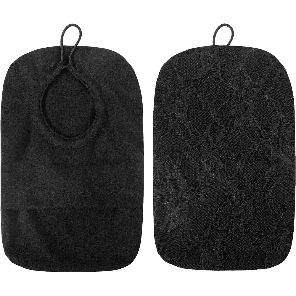 SHFGYG Black Lace Ostomy Bag Covers front view for women