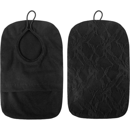 SHFGYG Black Lace Ostomy Bag Covers front view for women