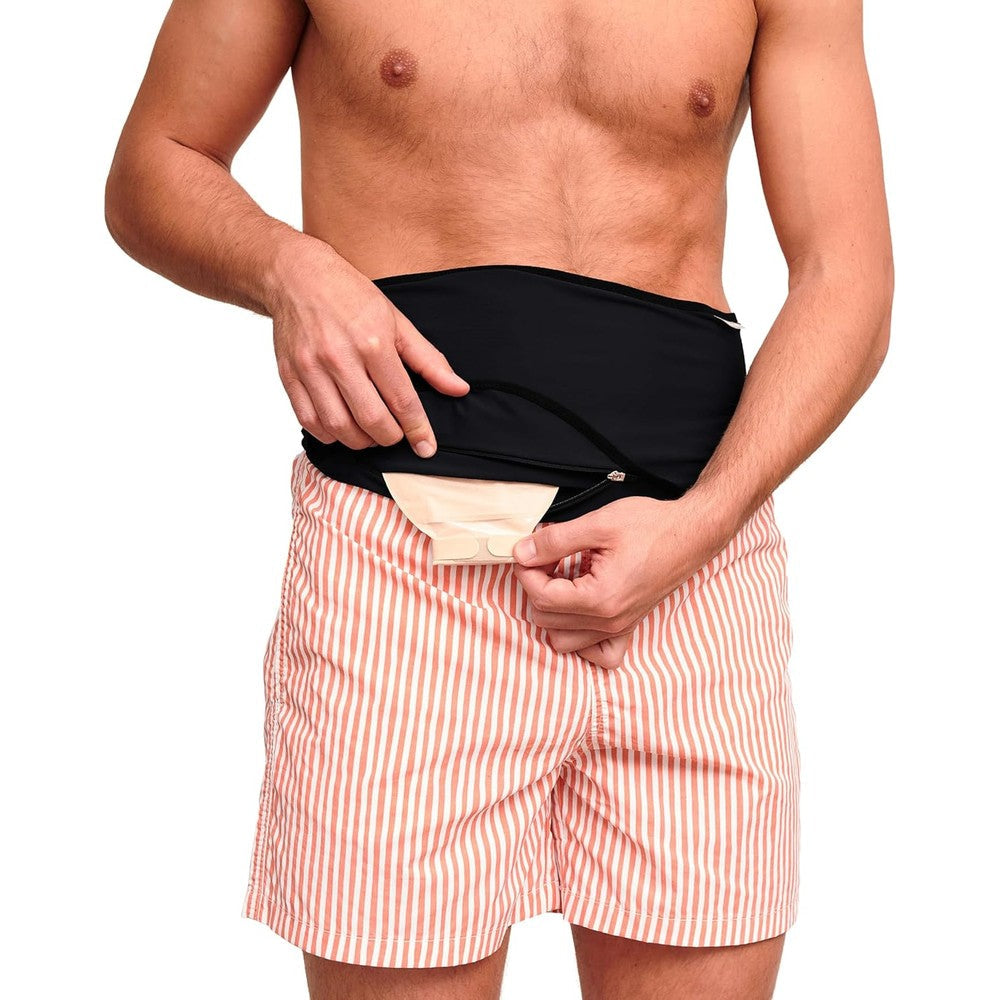 SIIL Ostomy Belt front view black support wrap for men and women