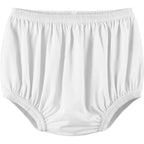EEOST Adult Diaper Cover front view of white reusable waterproof incontinence pants