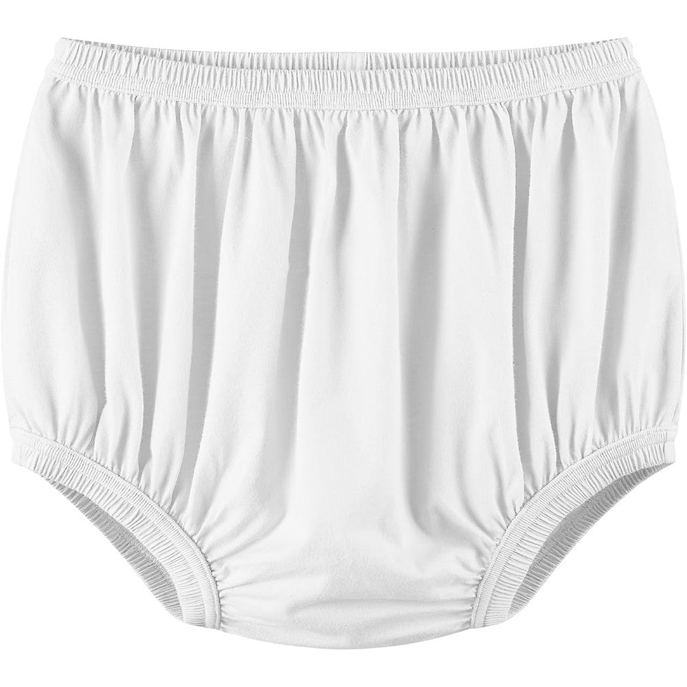 EEOST Adult Diaper Cover front view of white reusable waterproof incontinence pants