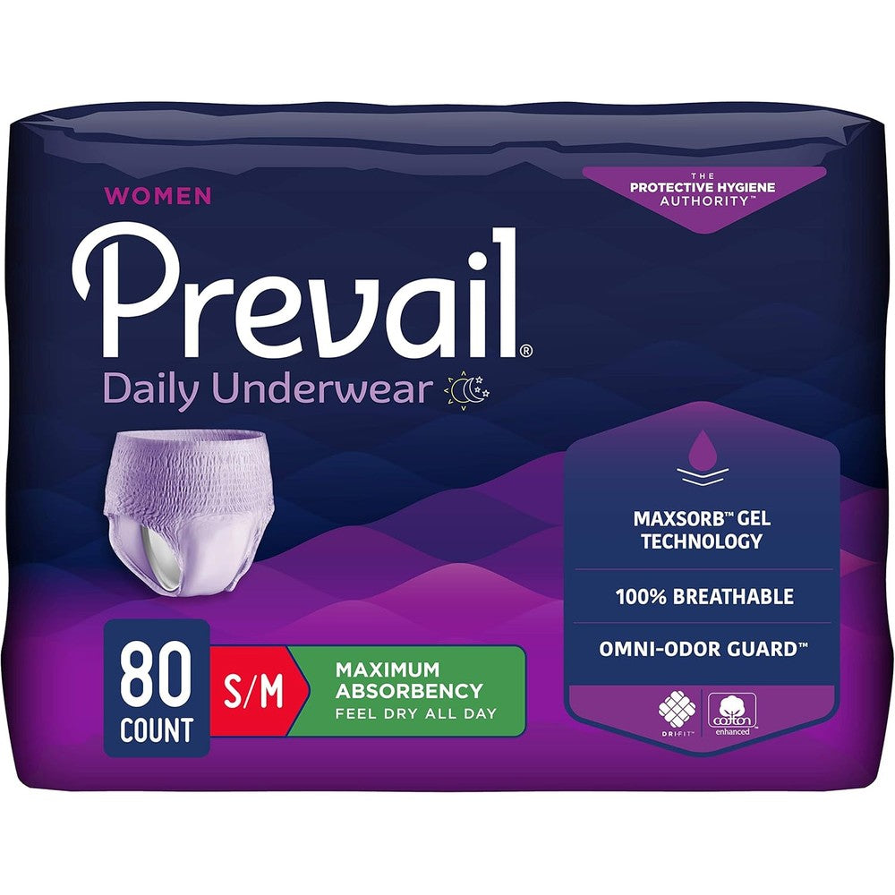 Prevail women maximum incontinence protective underwear small medium front package view