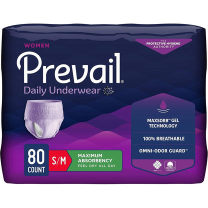Prevail women maximum incontinence protective underwear small medium front package view