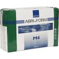 Abena Abri-Form Comfort M4 Plastic-Backed Briefs front packaging view showing adult incontinence diaper details.