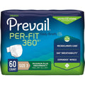 Prevail Per-Fit 360 Incontinence Briefs packaging front view showcasing heavy absorbency features.