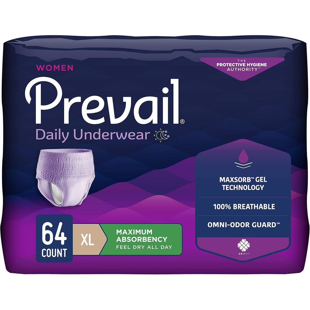 Prevail Proven womens incontinence protective underwear extra large front packaging view