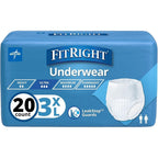 Medline FitRight heavy absorbency adult incontinence underwear 3XLarge front packaging view.