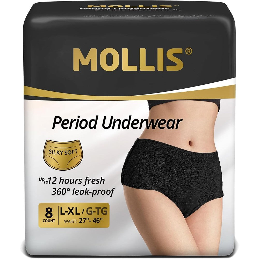 Mollis disposable period underwear front view for postpartum recovery