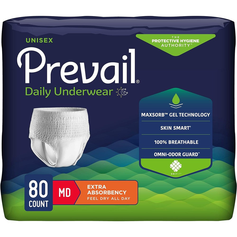 Prevail daily protective underwear maximum absorbency front packaging view