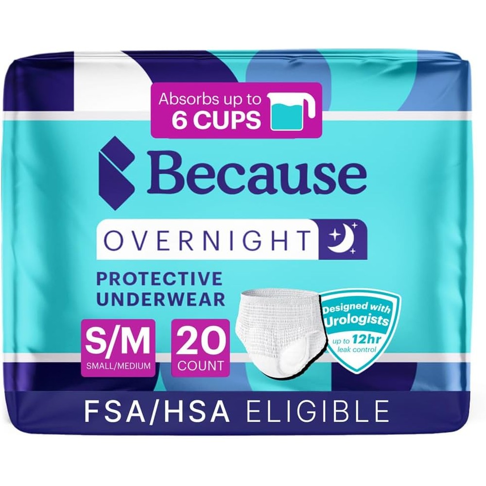 Because Overnight Absorbency Adult Incontinence Underwear front packaging view