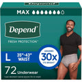 Depend Fresh Protection incontinence underwear for men front view packaging