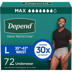 Depend Fresh Protection incontinence underwear for men front view packaging