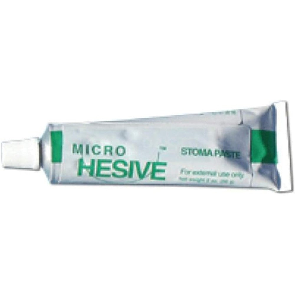 Cymed Corp MicroHesive Stoma Paste two ounce tube front view for authentic ostomy care