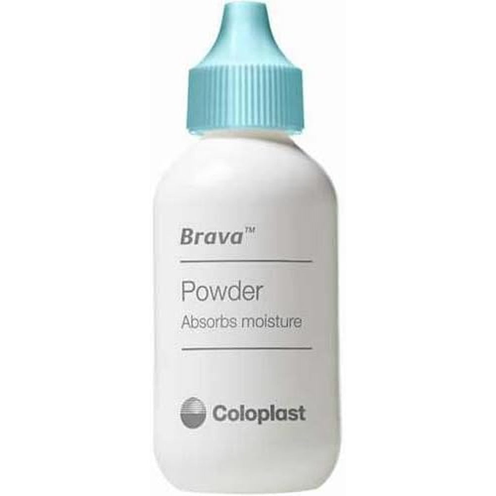 Coloplast Brava Ostomy Powder one ounce bottle front view authentic stoma skin care product