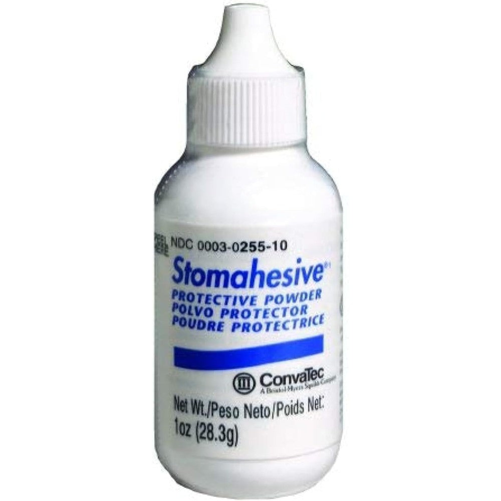 ConvaTec Stomahesive Protective Powder 1 Ounce front view bottle for ostomy skin care.