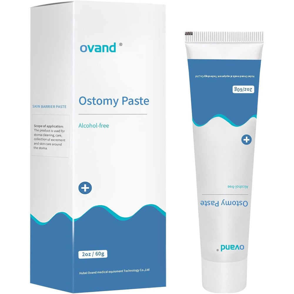 Ovand Alcohol Free Skin Barrier Ostomy Paste front view tube for stoma care leakage protection