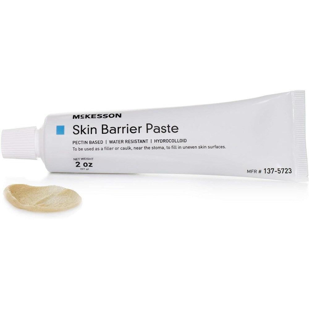 McKesson skin barrier paste front view of the two ounce tube packaging.