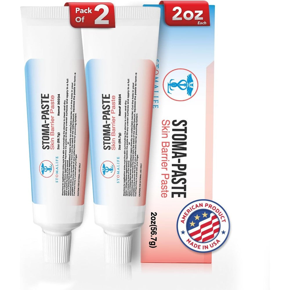 Stomalife ostomy paste two ounce pack of two front view