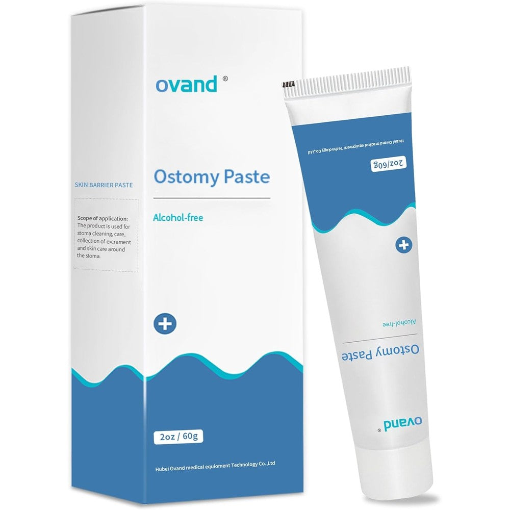 Ovand alcohol free stoma skin barrier ostomy paste 2 ounce front view tube