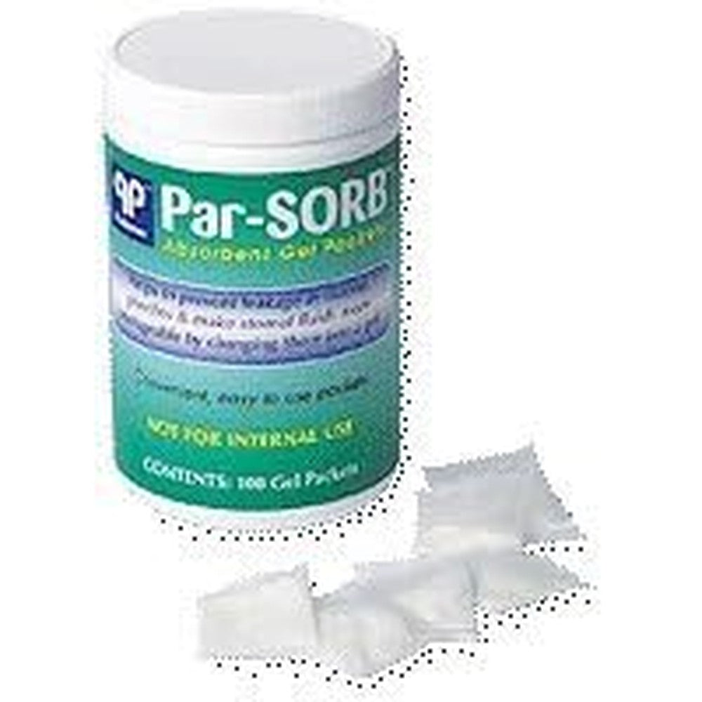 Parthenon Par-Sorb Absorbent Gel Packets 100 jar front view for ostomy care