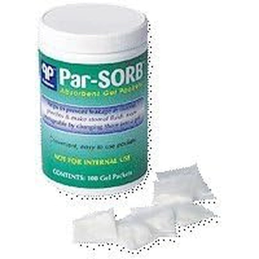 Parthenon Par-Sorb Absorbent Gel Packets 100 jar front view for ostomy care
