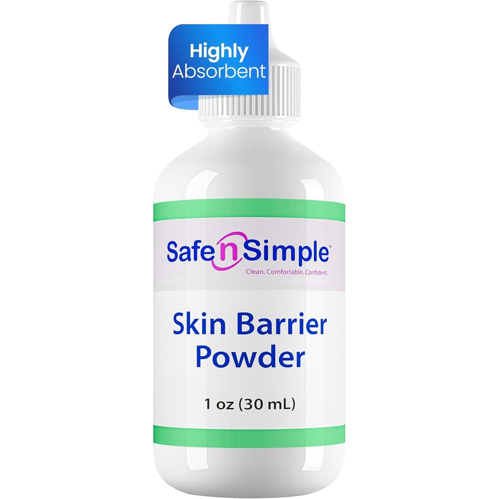Safe n Simple Stoma Skin Barrier Powder front view bottle for ostomy care