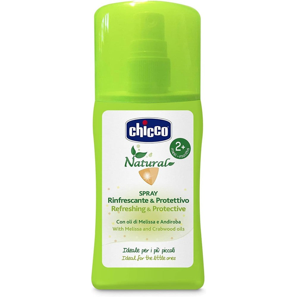 Chicco Refreshing and Protective Spray 100ml front view baby mosquito repellent