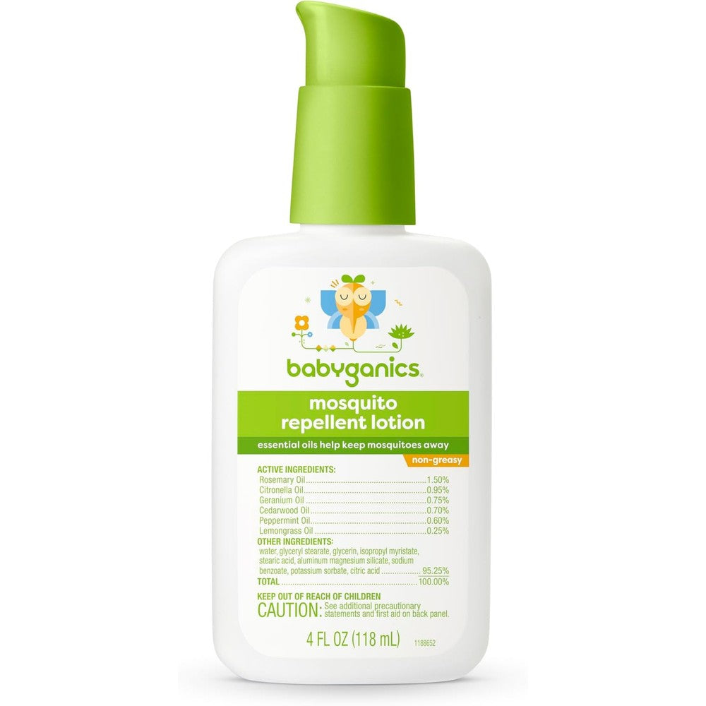 Babyganics Mosquito Repellent Lotion front view pump bottle for baby insect protection