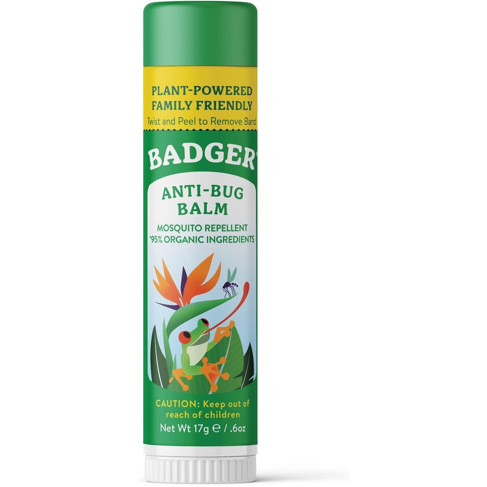 Badger Anti Bug Balm Travel Stick front view of organic mosquito repellent packaging