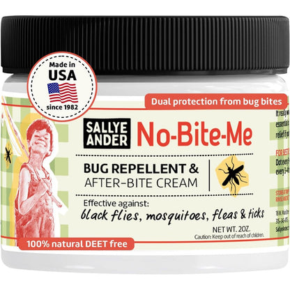 SallyeAnder No Bite Me Natural Bug Repellent Cream front view packaging