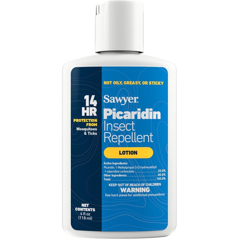 Sawyer Premium Insect Repellent Lotion 4-Ounce front bottle view showing twenty percent Picaridin formula