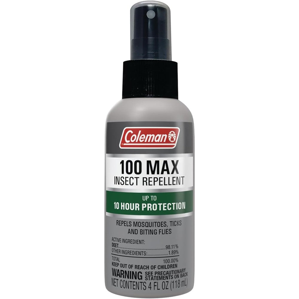 Coleman 100 Max mosquito repellent DEET insect repellent spray four fluid ounce front view