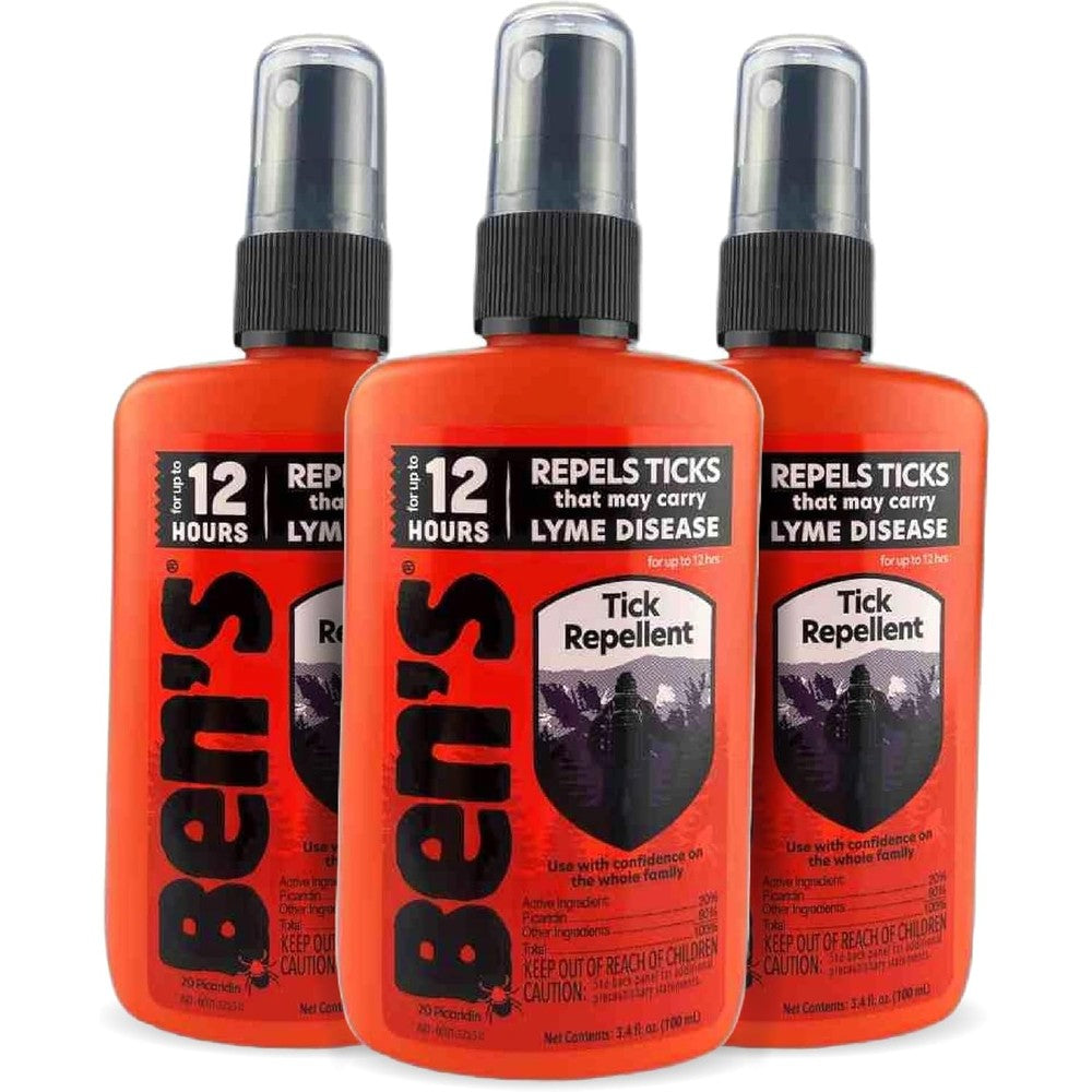 Ben's Tick Repellent front view of premium insect spray bottle pack.