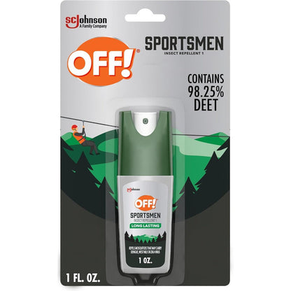 OFF! Deep Woods Sportsmen Insect Repellent Spritz one ounce front view bottle showcasing maximum strength branding.