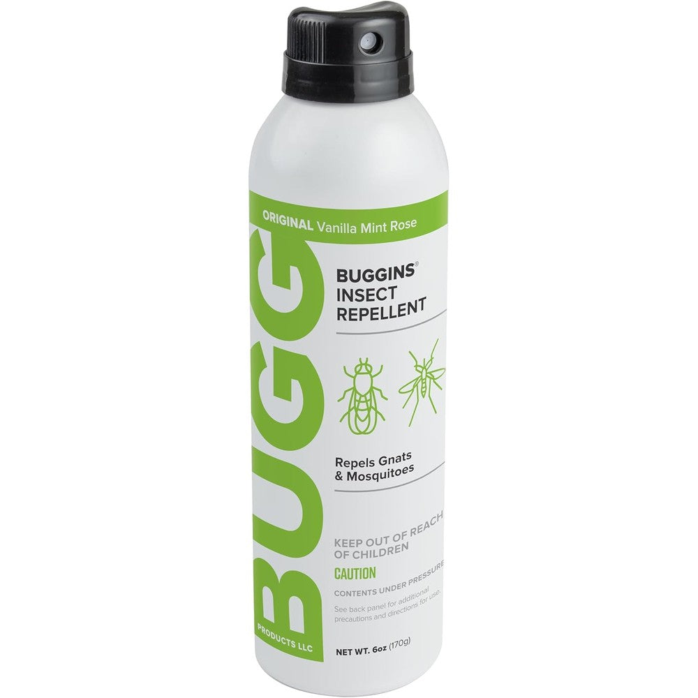 Buggins Original Insect Repellent front view 6 Ounce continuous spray can