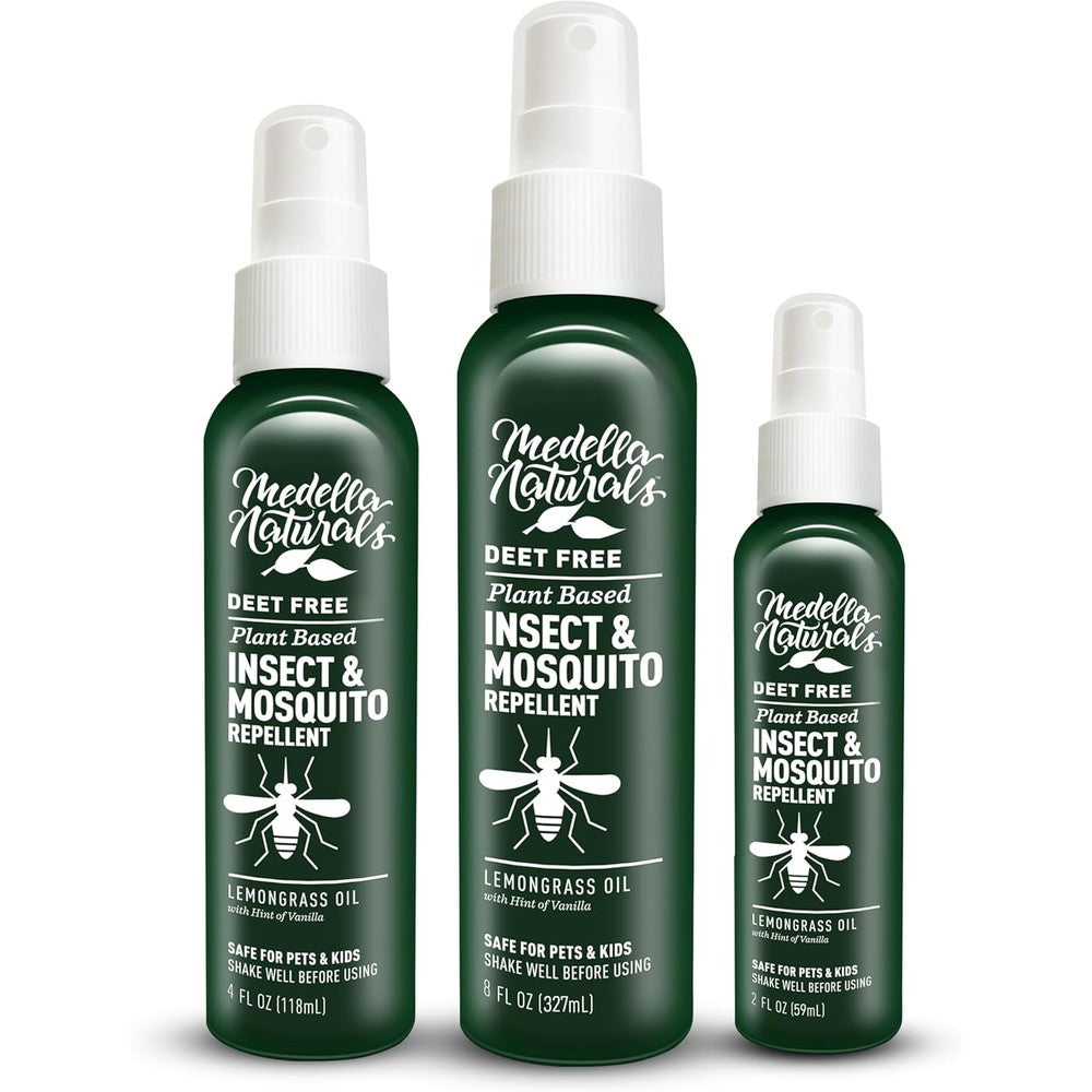 Medella Naturals insect and mosquito repellent 8 fluid ounce front view bottle for natural bug defense.